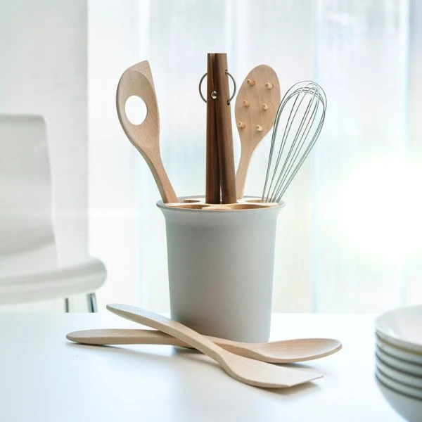 Legnoart STORE Redskapshållare i träfiber med insats och 6 redskap LETH2 by Legnoart color Svart
