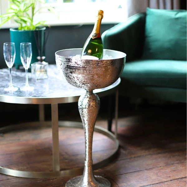 Lyxig Champagnekylare med Stativ i Rostfritt Stål 40851 by Drink color Svart