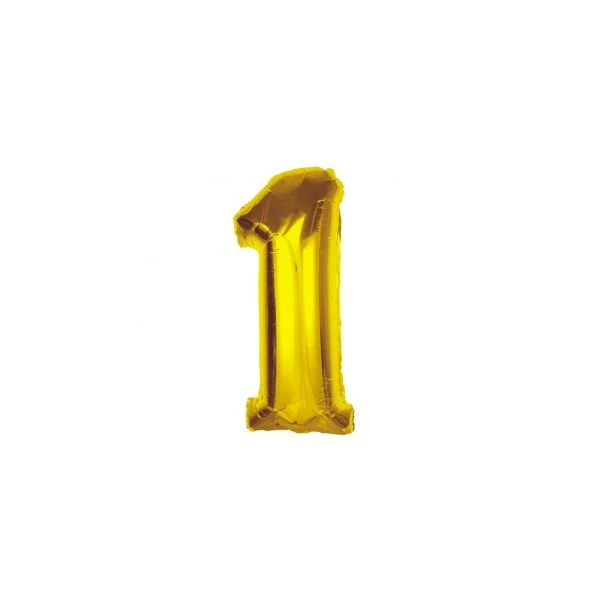 Folieballong Smart nummer 1 guld 92 cm CH-S9Z1 by Godan color Svart