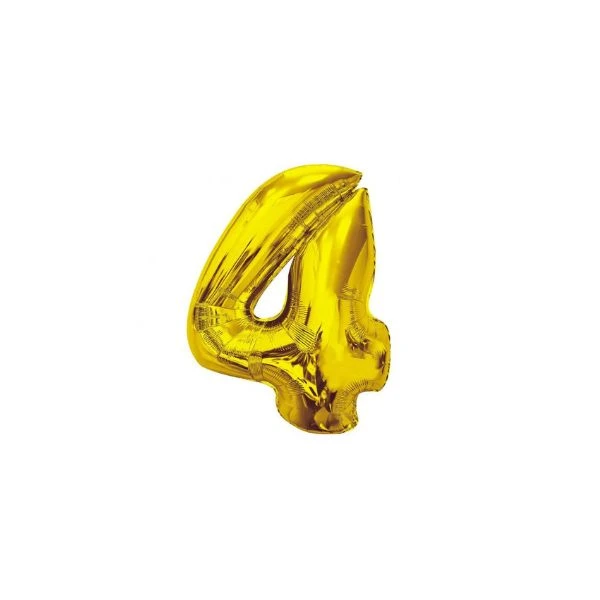 Folieballong Smart siffra 4 guld 92 cm CH-S9Z4 by Godan color Svart