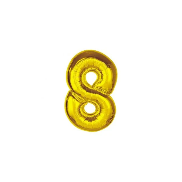 Folieballong Smart siffra 8 guld 92 cm CH-S9Z8 by Godan color Svart