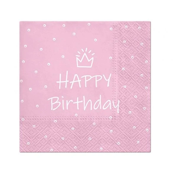Servetter PAW Special Day Design ljusrosa 33 x 33 cm 20 st. SDL300304 by Godan color Svart