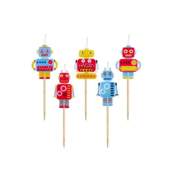 Tårtljus Robot 5-pack SF-PROB by Godan color Svart