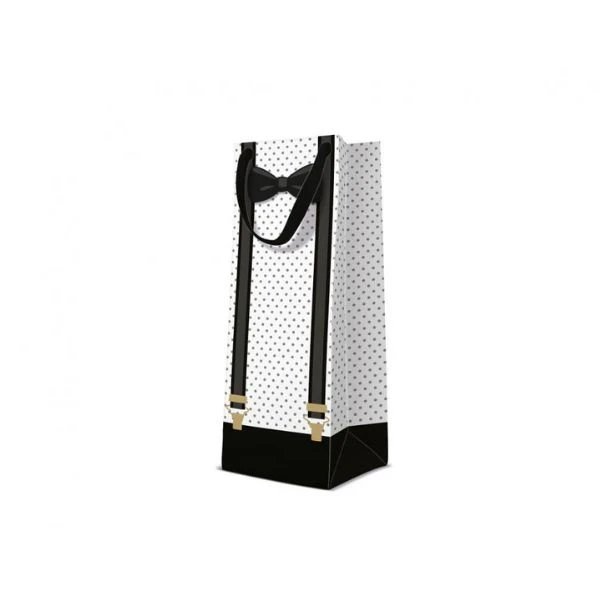 PAW vinpresentpåse Elegant Man 12 x 37 x 10 cm AGB1015804 by Godan color Svart