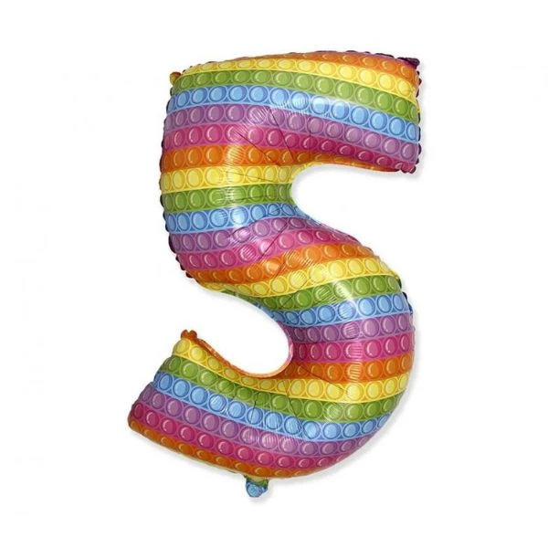 Folieballong FX "Nummer 5" POP IT 69 cm 901815POP by Godan color Svart