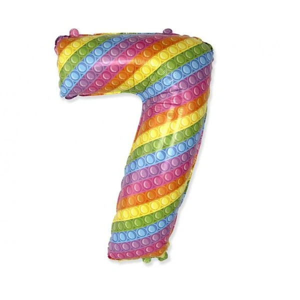 Folieballong FX "Nummer 7" POP IT 69 cm 901817POP by Godan color Svart