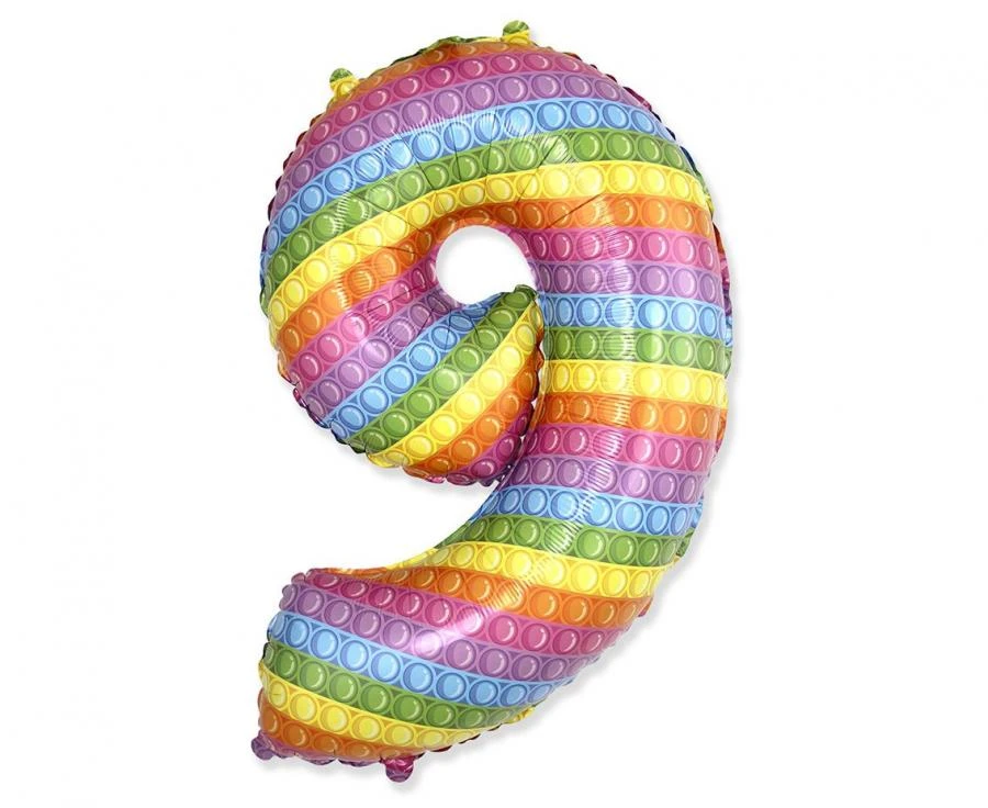 Folieballong FX "Nummer 9" POP IT 69 cm 901819POP by Godan color Svart