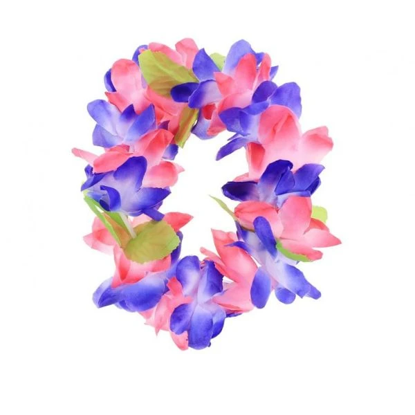 Hawaiianskt pannband med stora blommor lila-rosa DJ-ODFR by Godan color Svart