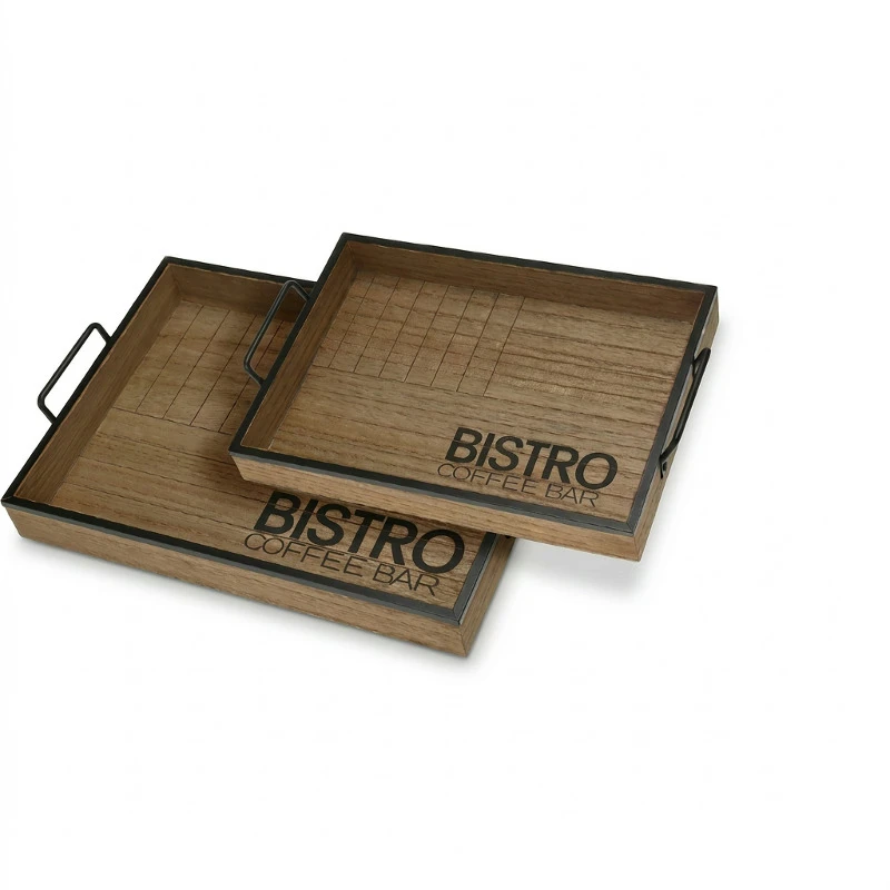 Serveringsbrickor set om 2 st 'Bistro' HZ1940000 by Koop color Bruin