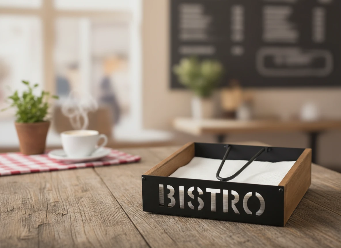 Servettdispenser Bistro 18x18x5cm HZ1940050 by Koop color Bruin