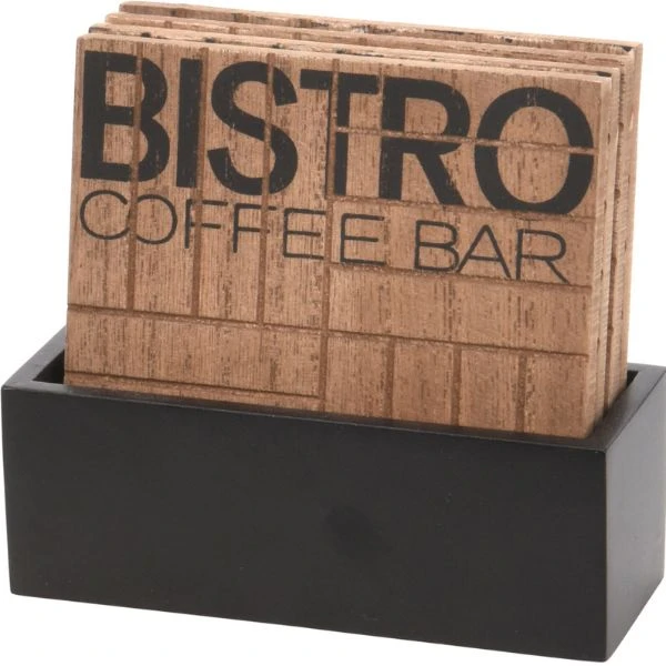 Glasunderläggsset "Bistro" 11,5x4,5x10cm HZ1940090 by Koop color Bruin