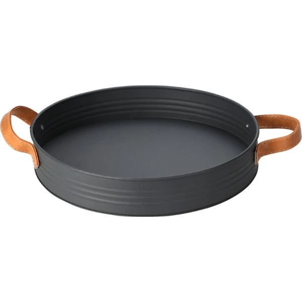 Serveringsbricka i metall med handtag FZ1000920 by Koop color Svart