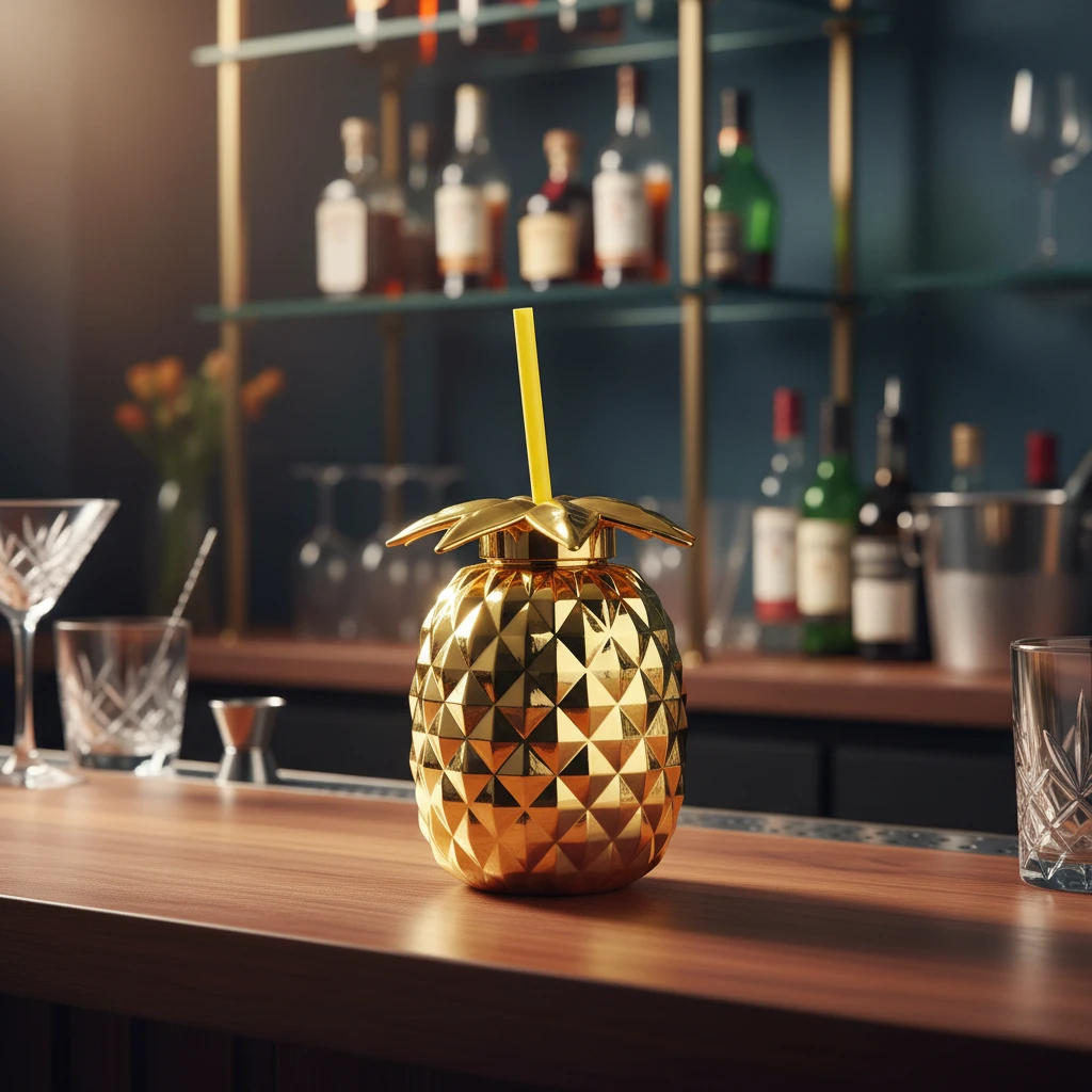 Drinkmugg ananas guld 750 ml 170482100 by Koop color Goud