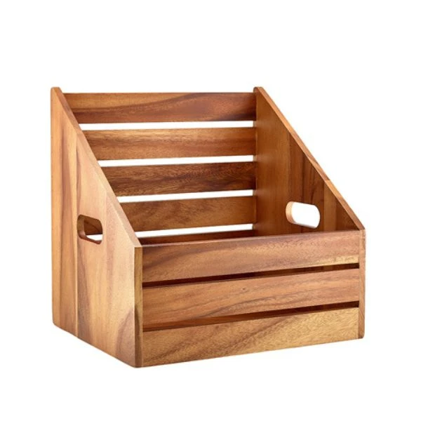 Vinklad trälåda i akaciaträ GN 1/2 GenWare RSR-W3226A by Genware color Svart