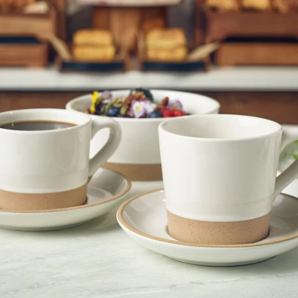 Kava Vit Kaffekopp i Stengods 34 cl/12 oz från Genware CUP-KW34 by Genware color Svart