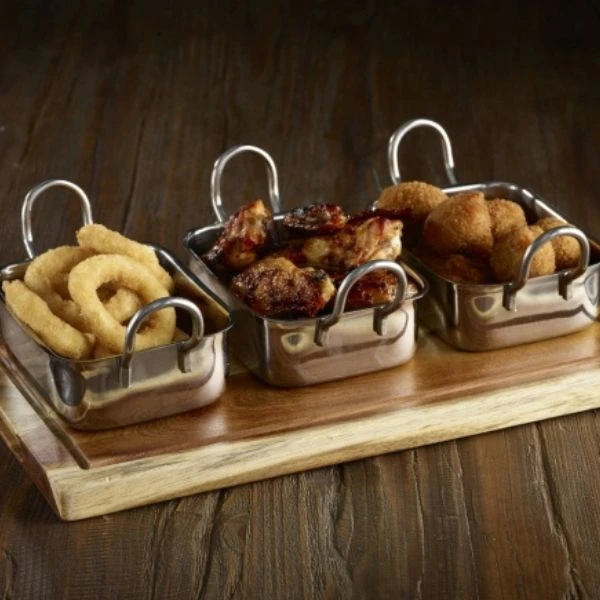 Serveringsbräda i akaciaträ 25 x 13 x 2 cm Genware WSB2513 by Genware color Svart