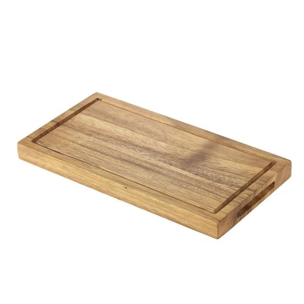 Serveringsbräda i akaciaträ 25 x 13 x 2 cm Genware WSB2513 by Genware color Svart