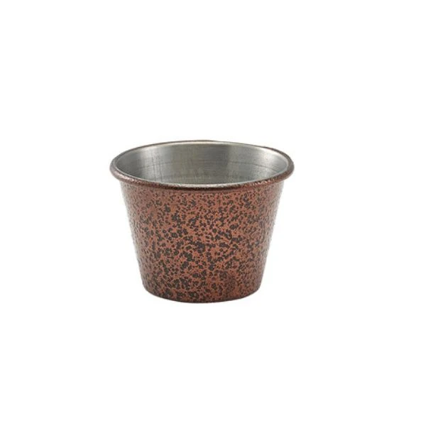 2,5 oz ramekin i rostfritt stål med hamrad koppar - Genware RAMH2C by Genware color Svart