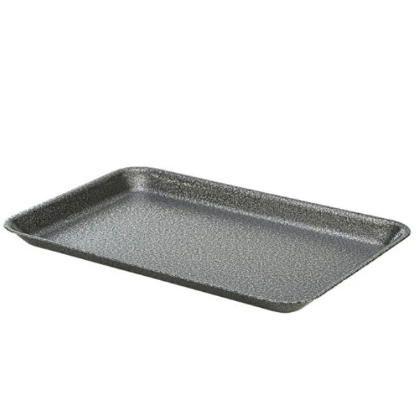Bricka i galvaniserat stål 31,5x21,5x2 cm hamrat silver Genware GST3121S by Genware color Svart