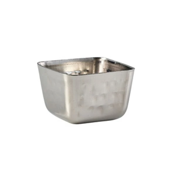 Fyrkantig Hamrad Ramekin i Rostfritt Stål 71 ml Genware RAMSQH2 by Genware color Svart