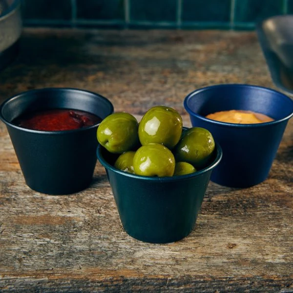 Metallic Blue Ramekin 71 ml från GenWare RAMST2MTBL by Genware color Svart