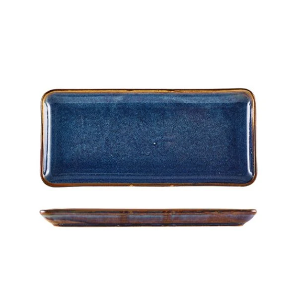 Terra Smalt Rektangulärt Fat Aqua Blå 27 x 12,5 cm Genware NR-PBL27 by Genware color Svart