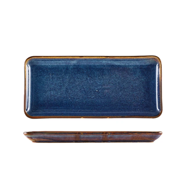Terra Aqua Blå Smalt Rektangulärt Fat 31 x 14 cm Genware NR-PBL30 by Genware color Svart