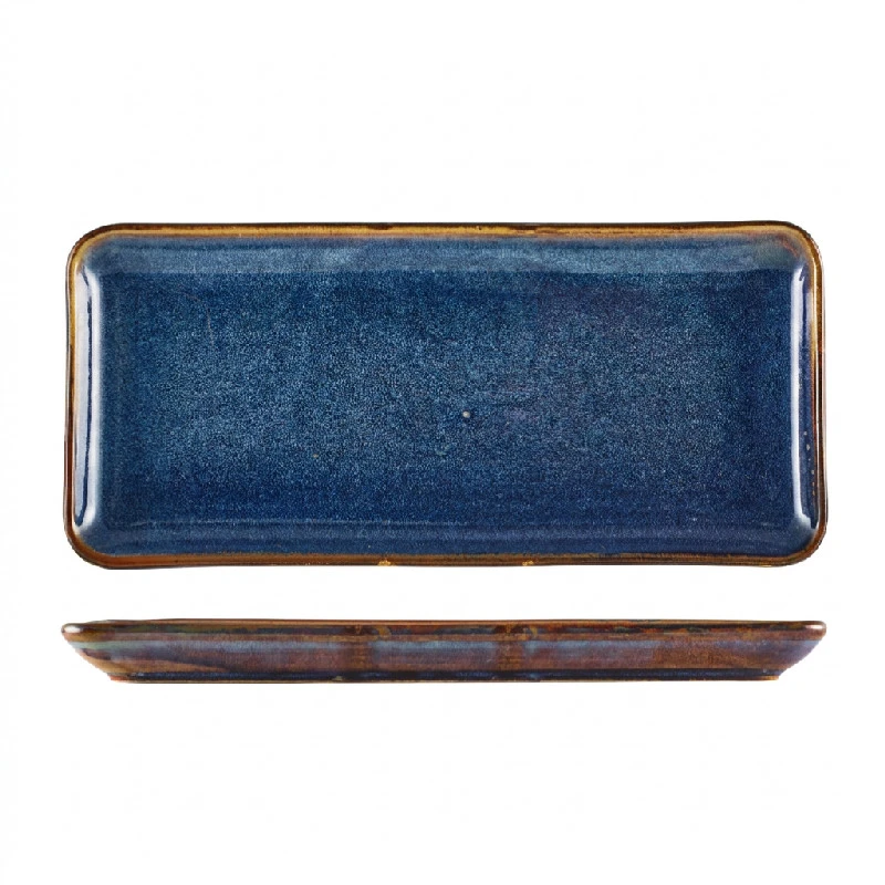 Terra Smalt Rektangulärt Fat Aqua Blå 36 x 16,5 cm Genware NR-PBL36 by Genware color Svart