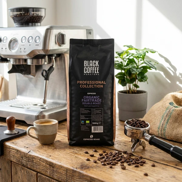 BCR PRO Double Roast Organic Fair Espresso 1 kg EKO 404101501 by Black Coffee Roaster color Svart