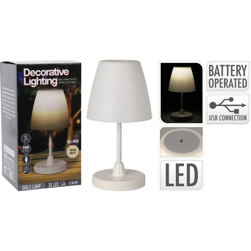 Bordslampa LED Ø13 x H30 cm C46000510 by Koop color Vit